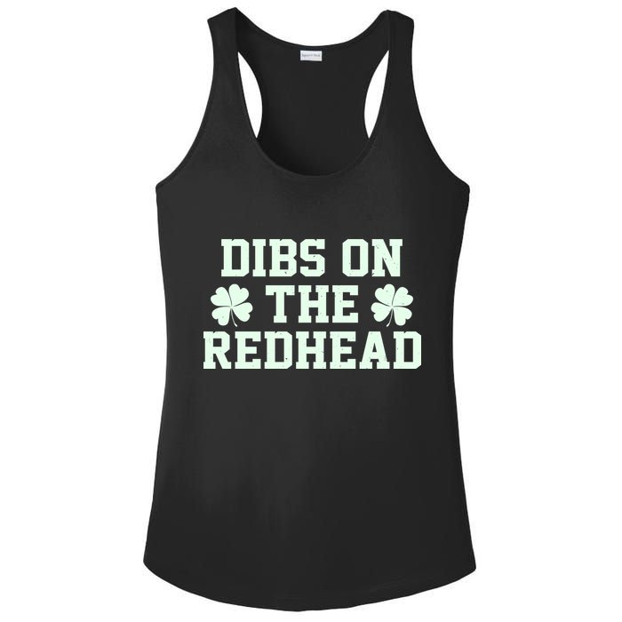 Funny St Patrick's Day Dibs On The Redhead Ladies PosiCharge Competitor Racerback Tank