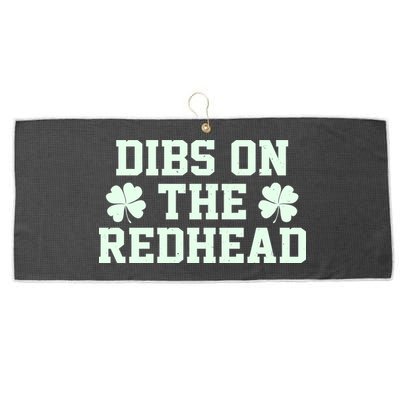 Funny St Patrick's Day Dibs On The Redhead Large Microfiber Waffle Golf Towel