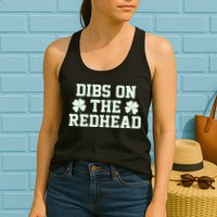 Funny St Patrick's Day Dibs On The Redhead Womens Tank Top