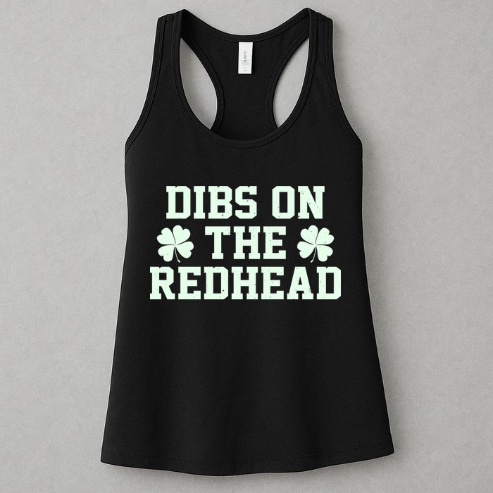 Funny St Patrick's Day Dibs On The Redhead Womens Tank Top
