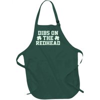 Funny St Patrick's Day Dibs On The Redhead Full-Length Apron With Pockets