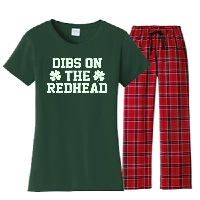 Funny St Patrick's Day Dibs On The Redhead Women's Flannel Pajama Set