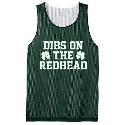 Funny St Patrick's Day Dibs On The Redhead Mesh Reversible Basketball Jersey Tank