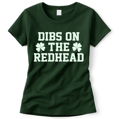 Funny St Patrick's Day Dibs On The Redhead Womens T-Shirt