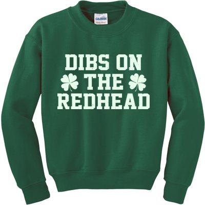 Funny St Patrick's Day Dibs On The Redhead Kids Sweatshirt
