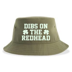 Funny St Patrick's Day Dibs On The Redhead Sustainable Bucket Hat