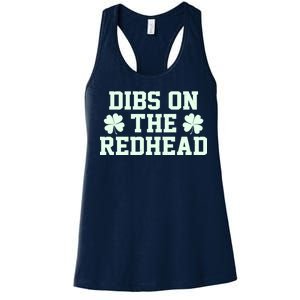 Funny St Patrick's Day Dibs On The Redhead Women's Racerback Tank