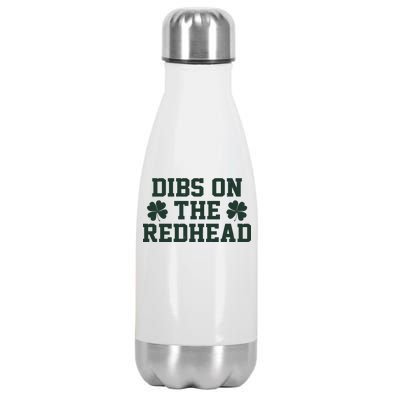 Funny St Patrick's Day Dibs On The Redhead Stainless Steel Insulated Water Bottle