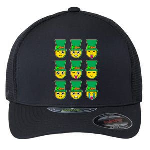 Funny St Patrick's Day Irish Emojis Flexfit Unipanel Trucker Cap