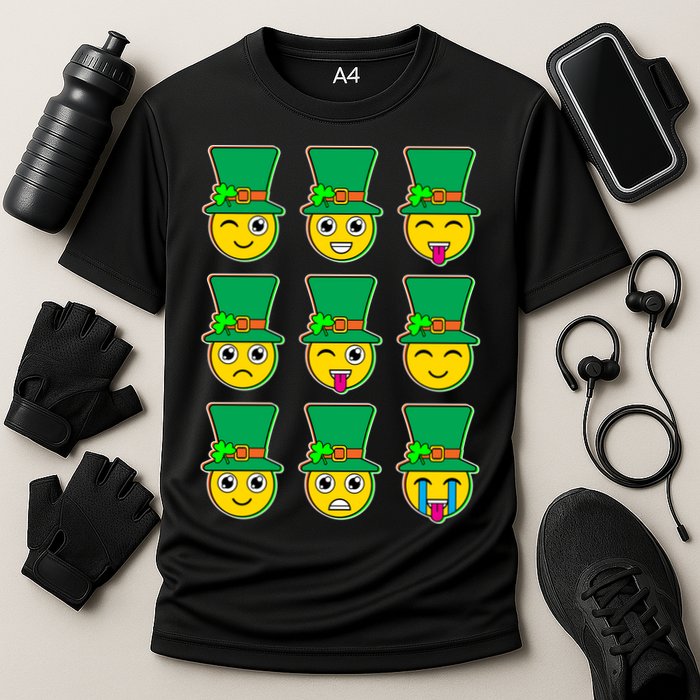Funny St Patrick's Day Irish Emojis Cooling Performance Crew T-Shirt