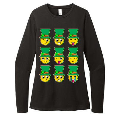 Funny St Patrick's Day Irish Emojis Womens CVC Long Sleeve Shirt