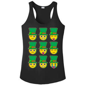 Funny St Patrick's Day Irish Emojis Ladies PosiCharge Competitor Racerback Tank