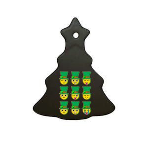 Funny St Patrick's Day Irish Emojis Ceramic Tree Ornament