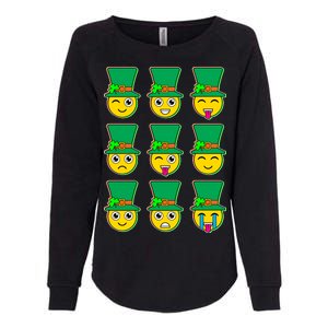 Funny St Patrick's Day Irish Emojis Womens California Wash Sweatshirt