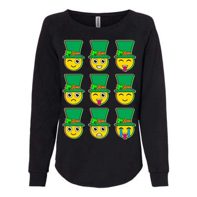 Funny St Patrick's Day Irish Emojis Womens California Wash Sweatshirt