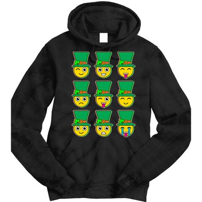 Funny St Patrick's Day Irish Emojis Tie Dye Hoodie
