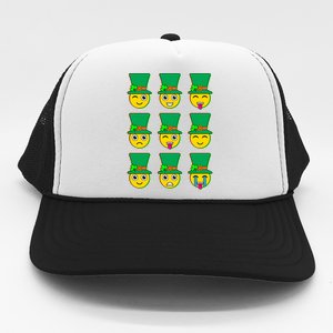 Funny St Patrick's Day Irish Emojis Trucker Hat