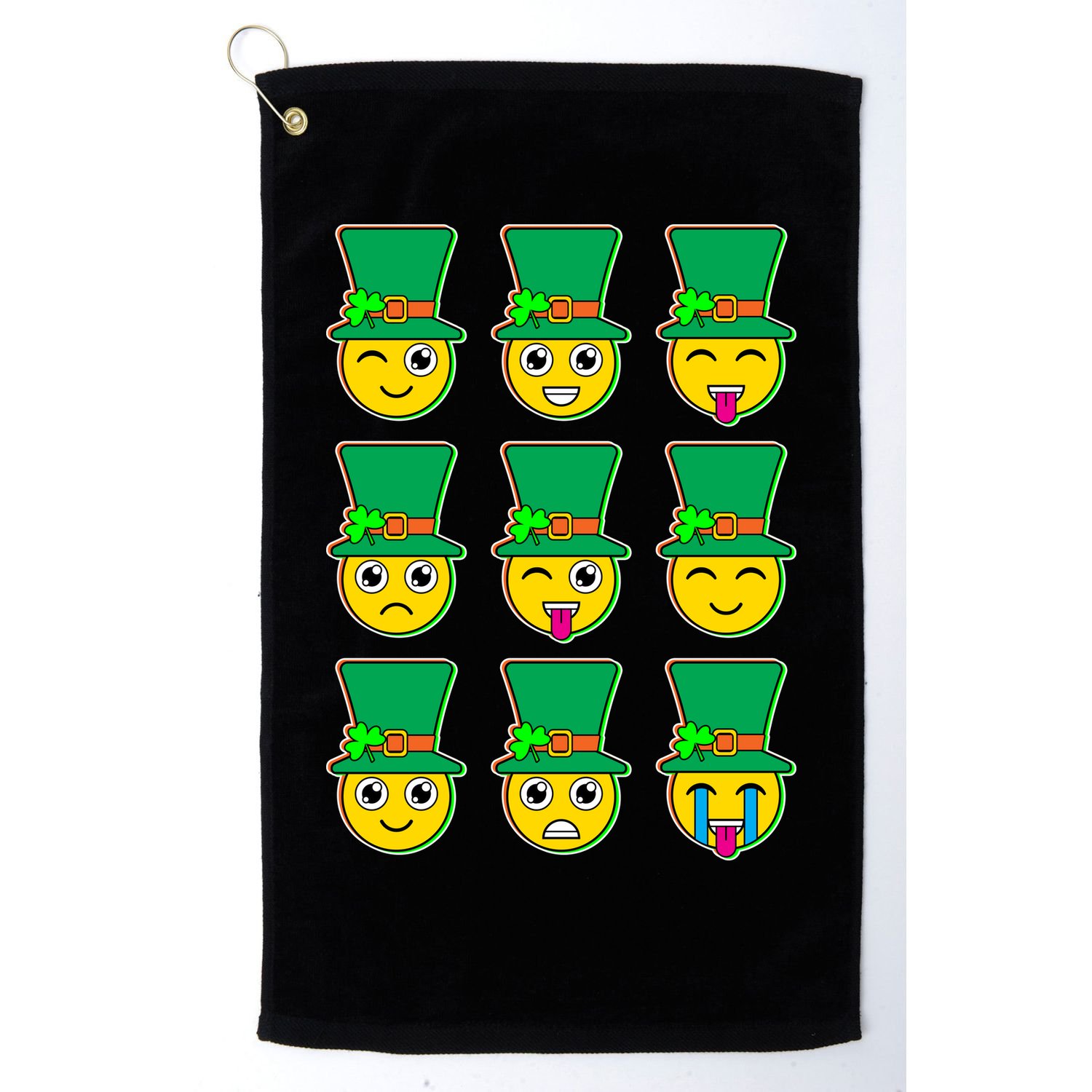 Funny St Patrick's Day Irish Emojis Golf Towel