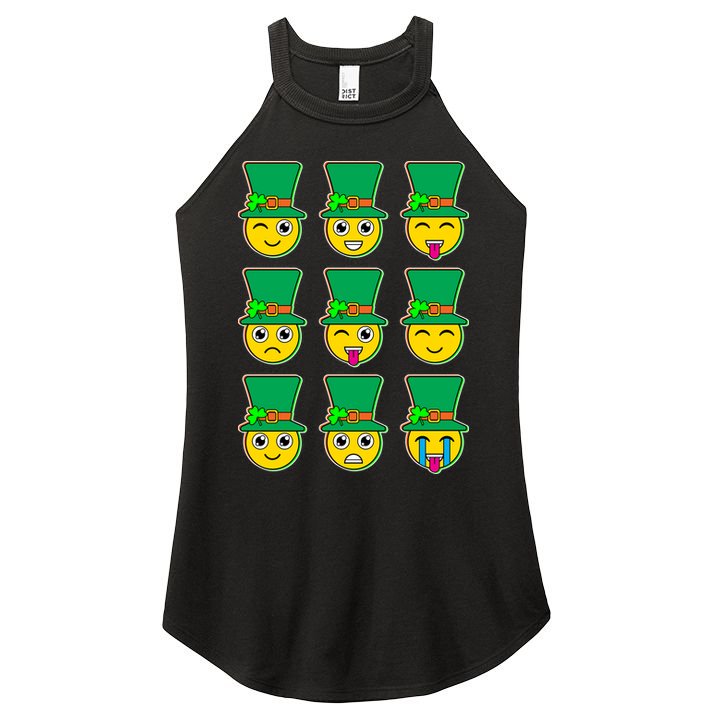 Funny St Patrick's Day Irish Emojis Women's Perfect Tri Rocker Tank