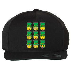 Funny St Patrick's Day Irish Emojis Wool Snapback Cap