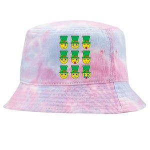 Funny St Patrick's Day Irish Emojis Tie-Dyed Bucket Hat