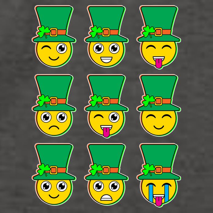Funny St Patrick's Day Irish Emojis Vector Backpack