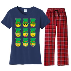 Funny St Patrick's Day Irish Emojis Women's Flannel Pajama Set