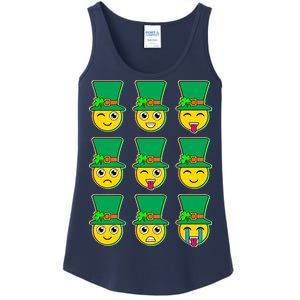 Funny St Patrick's Day Irish Emojis Ladies Essential Tank