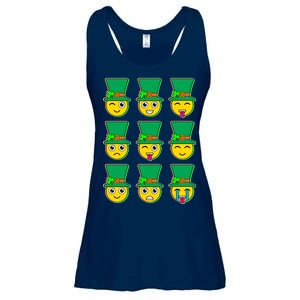 Funny St Patrick's Day Irish Emojis Ladies Essential Flowy Tank