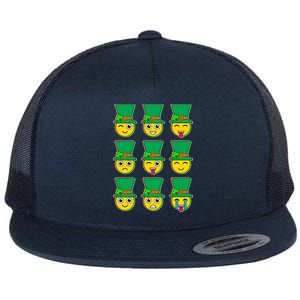 Funny St Patrick's Day Irish Emojis Flat Bill Trucker Hat