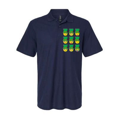 Funny St Patrick's Day Irish Emojis Softstyle Adult Sport Polo