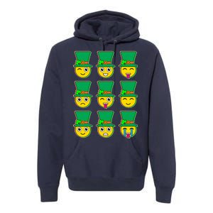 Funny St Patrick's Day Irish Emojis Premium Hoodie