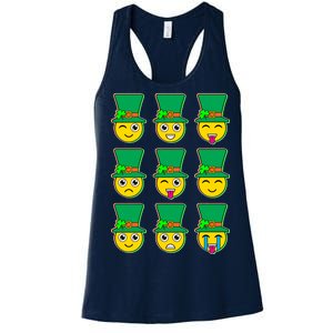 Funny St Patrick's Day Irish Emojis Women's Racerback Tank