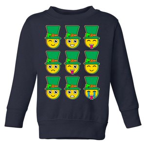 Funny St Patrick's Day Irish Emojis Toddler Sweatshirt