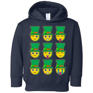 Funny St Patrick's Day Irish Emojis Toddler Hoodie