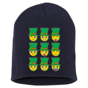 Funny St Patrick's Day Irish Emojis Short Acrylic Beanie