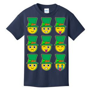 Funny St Patrick's Day Irish Emojis Kids T-Shirt