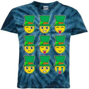 Funny St Patrick's Day Irish Emojis Kids Tie-Dye T-Shirt