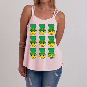 Funny St Patrick's Day Irish Emojis Women's Strappy Tank