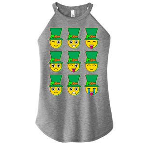 Funny St Patrick's Day Irish Emojis Women's Perfect Tri Rocker Tank