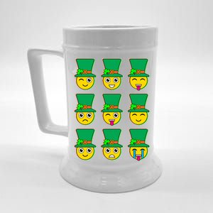 Funny St Patrick's Day Irish Emojis Beer Stein