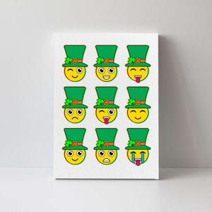 Funny St Patrick's Day Irish Emojis Canvas