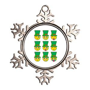 Funny St Patrick's Day Irish Emojis Metallic Star Ornament