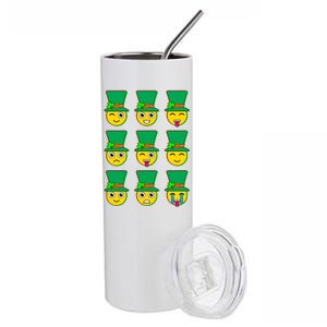 Funny St Patrick's Day Irish Emojis Stainless Steel Tumbler