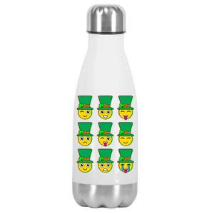 Funny St Patrick's Day Irish Emojis Stainless Steel Insulated Water Bottle