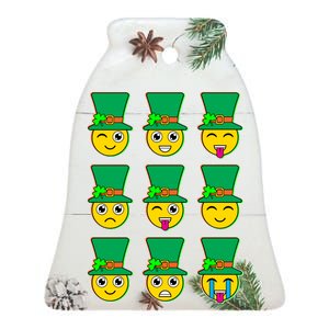 Funny St Patrick's Day Irish Emojis Ceramic Bell Ornament