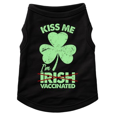 Funny St Patrick's Day Kiss Me I'm Irish Vaccinated Doggie Tank