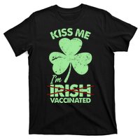 Funny St Patrick's Day Kiss Me I'm Irish Vaccinated T-Shirt