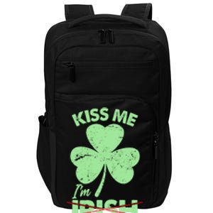 Funny St Patrick's Day Kiss Me I'm Irish Vaccinated Impact Tech Backpack