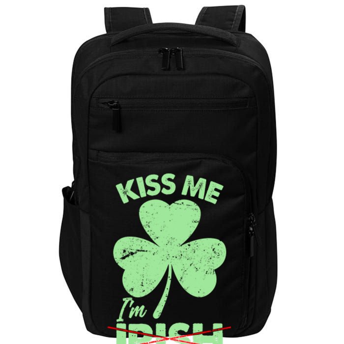 Funny St Patrick's Day Kiss Me I'm Irish Vaccinated Impact Tech Backpack